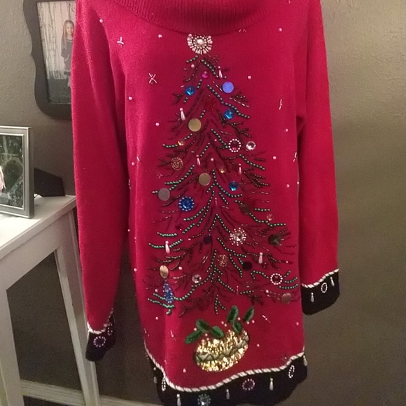 Vintage Ugly Christmas Sweater Tunic XL - Picture 2 of 5